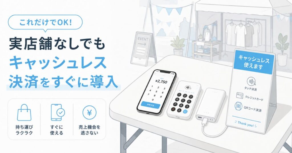 実店舗なしのイベント出店でエアペイを持ち運びして使うときの持ち物一式