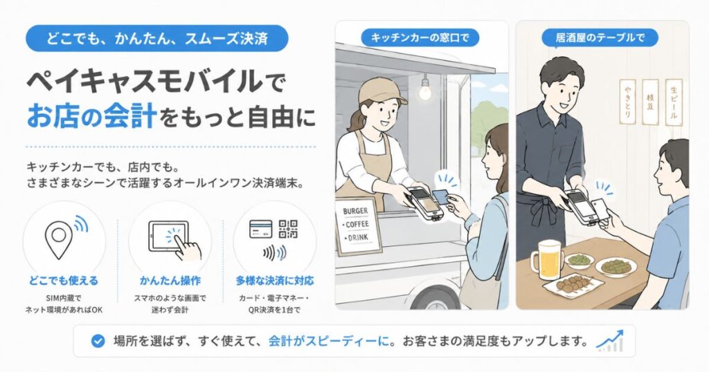 ペイキャスモバイルの導入事例でわかる業種別の使われ方のイメージ