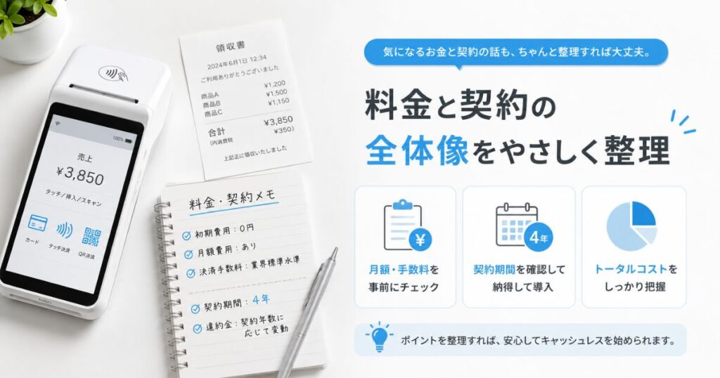 ペイキャスモバイルのデメリットや月額・手数料を確認するイメージ