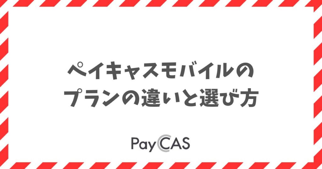 ペイキャスモバイルの特別プランとライトプランの違いと選び方｜PayCAS Mobile
