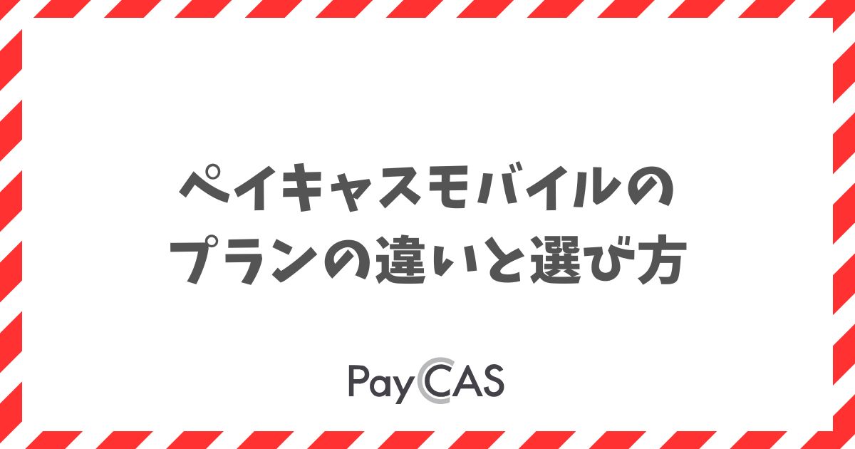 ペイキャスモバイルの特別プランとライトプランの違いと選び方｜PayCAS Mobile