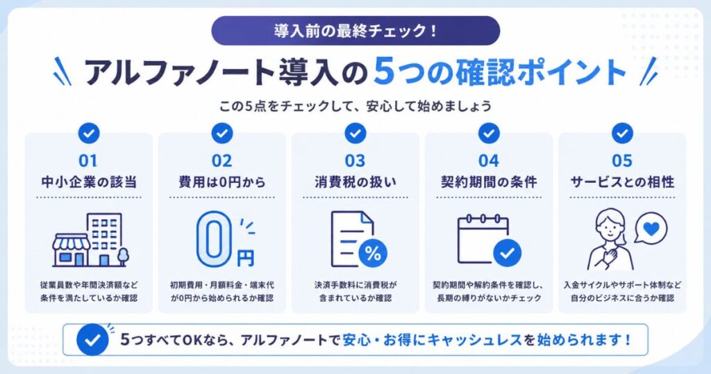 アルファノートの決済手数料と費用を導入前に確認する最終チェックリスト