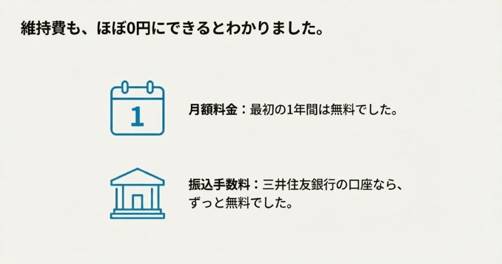 初年度月額無料および三井住友銀行口座利用で振込手数料が永年無料になる特典のまとめ