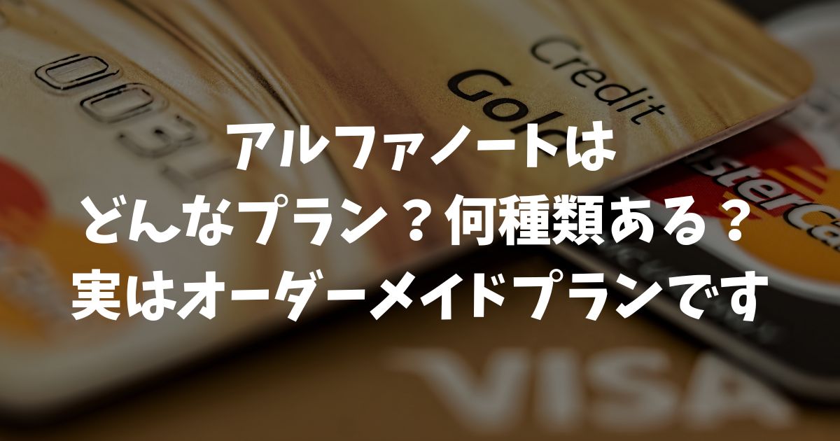 アルファノートはどんなプランがあるの？何種類あるの？オーダーメイドプランの仕組み｜アルファポータブル