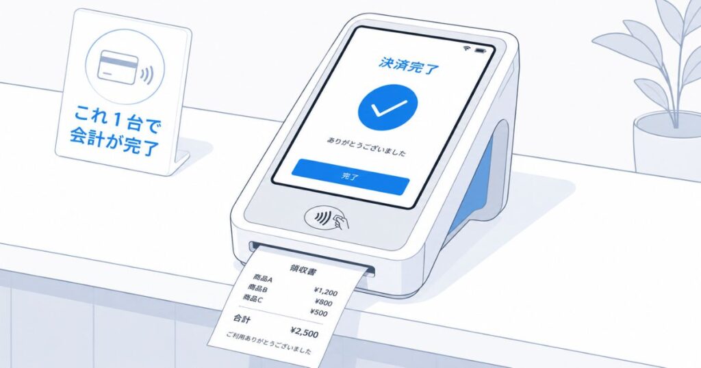 スマレジのPAYGATE Stationで店頭のキャッシュレス決済を受けている様子