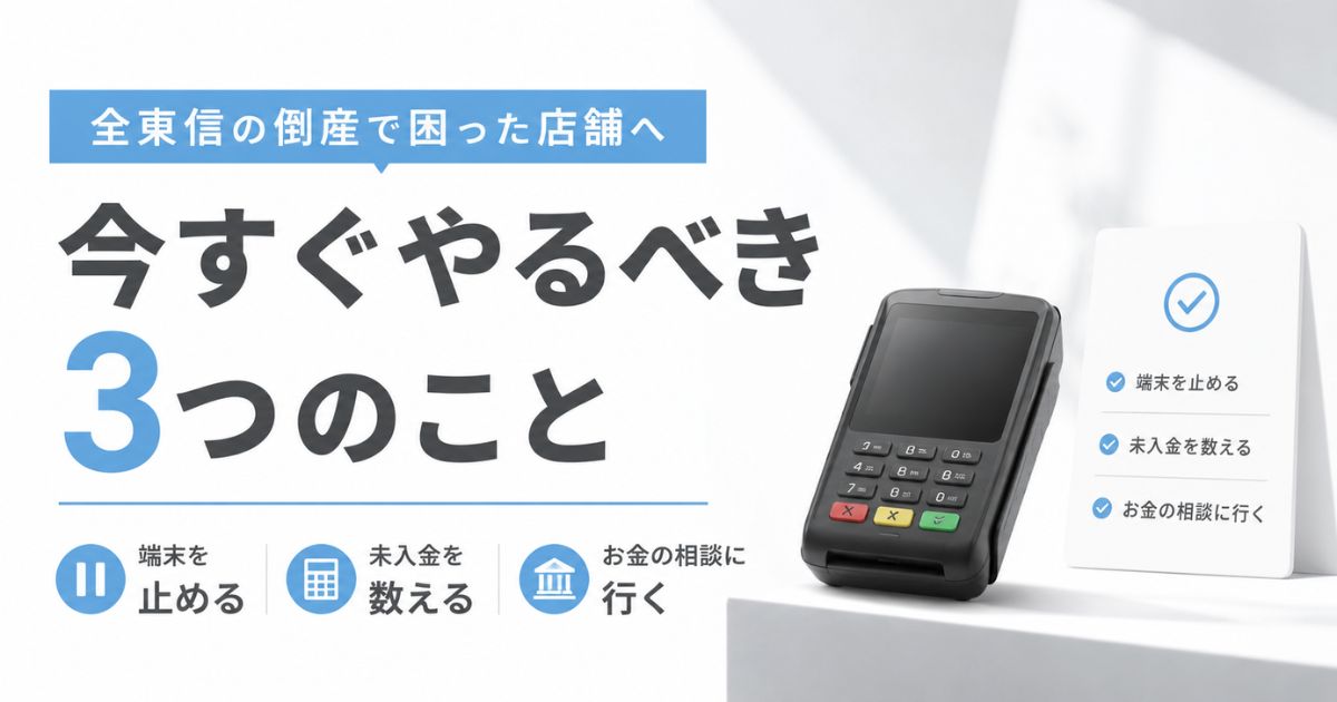 全東信の倒産で困った店舗が今すぐやるべきこと5つと端末停止から未入金集計までの進め方