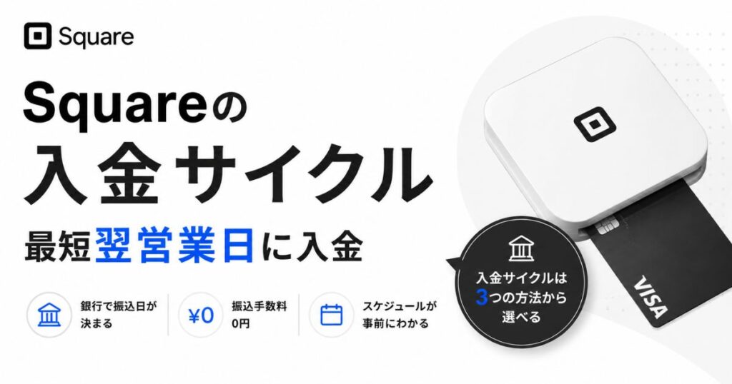 Square（スクエア）の入金サイクルは三井住友銀行なら翌営業日！振込日と手数料0円の仕組み