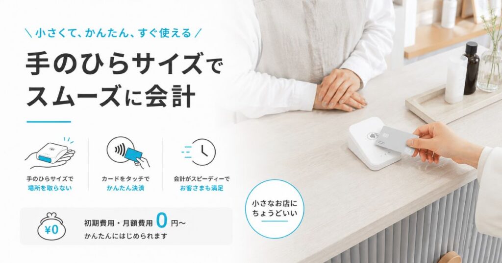 STORES 決済の決済端末でクレジットカードのタッチ決済をしているサロンのレジカウンター