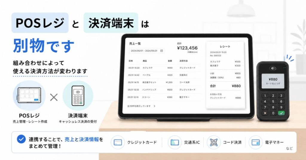 STORESのキャッシュレス決済をPOSレジと連携させて売上を管理している店舗のカウンター