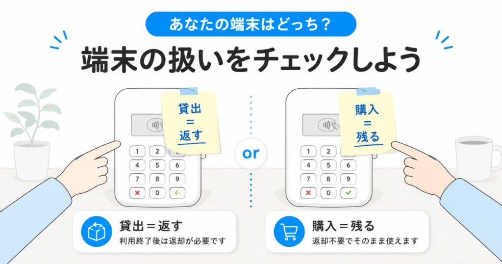 無償貸出と購入で扱いが変わるSTORES 決済の端末返却の見分け方