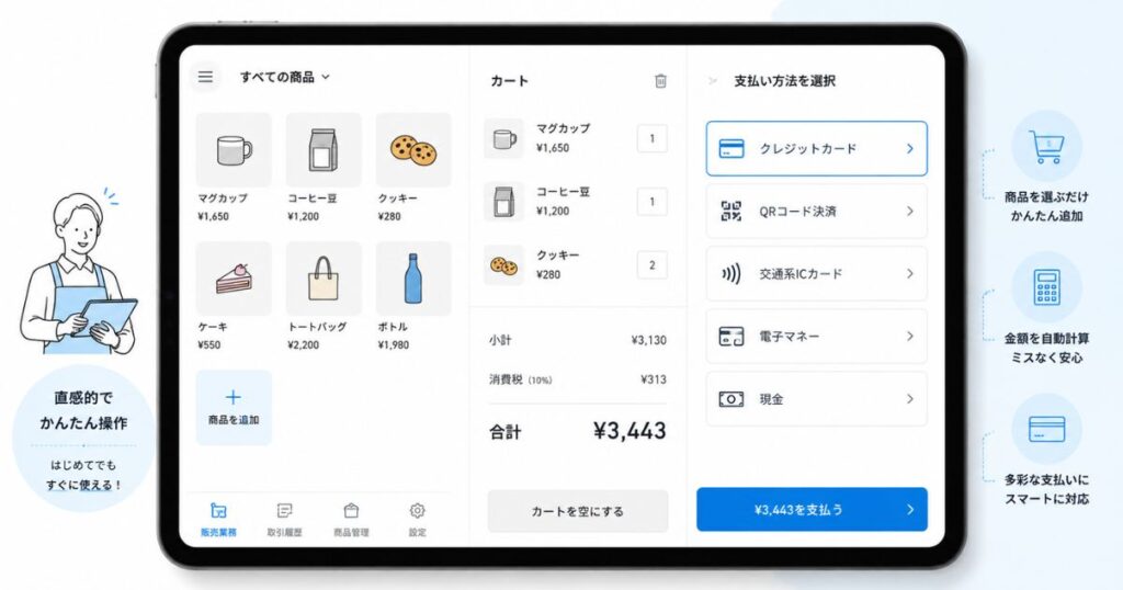 STORES レジの使い方がわかるiPadの会計画面